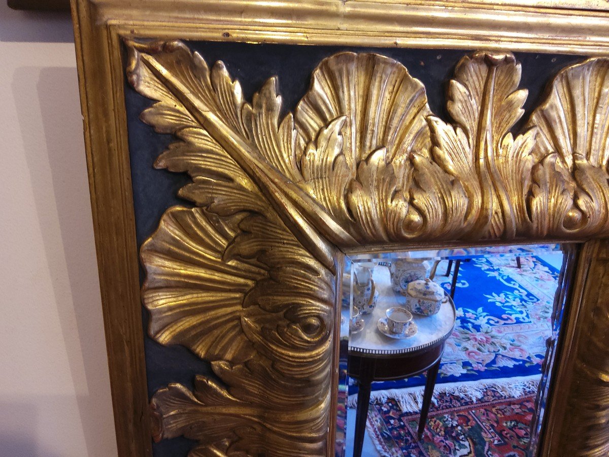 Gilded Wooden Mirror Italy XVII Later Gilding -photo-4